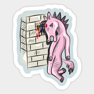 Sick Unicorn Sticker